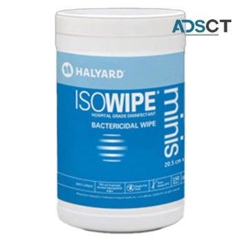 Halyard Isowipe Minis Bactericidal Wipes Canister 21cm x 14cm | Joya Medical Supplies 
