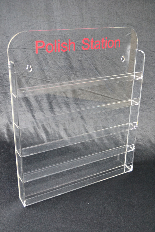 Nail Polish Display 5mm Acrylic Stand Wall Mount Holds 60-65  Z2343