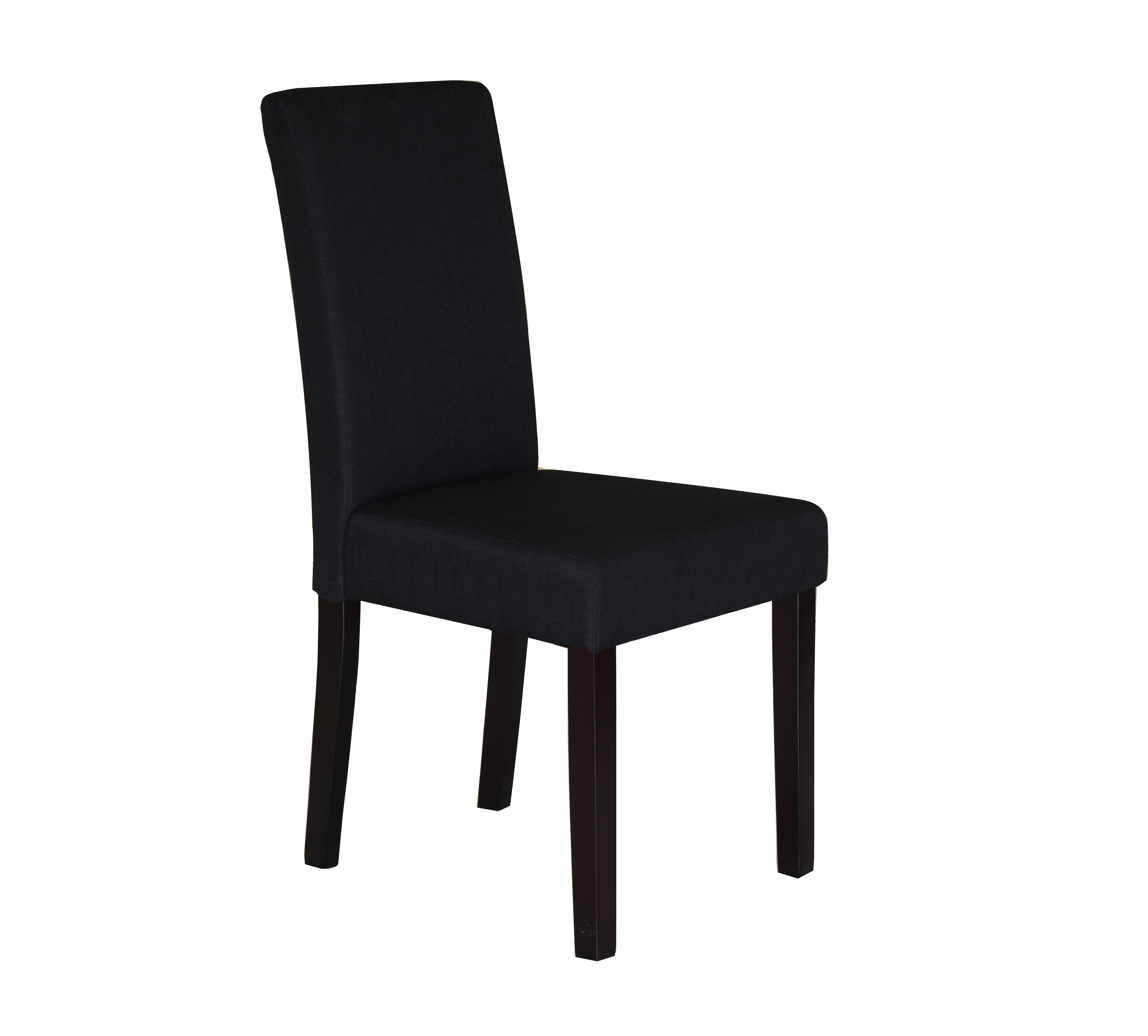 2 x Premium Fabric Linen Palermo Dining Chairs High Back - Black  Z2723