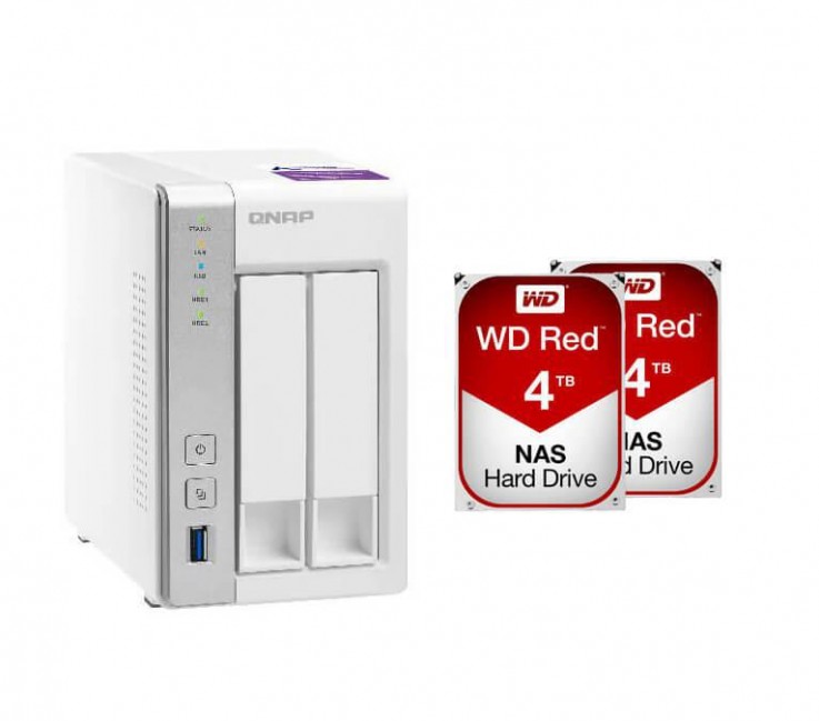 QNAP TS-231P with 2x 4TB WD Red (8TB Tot