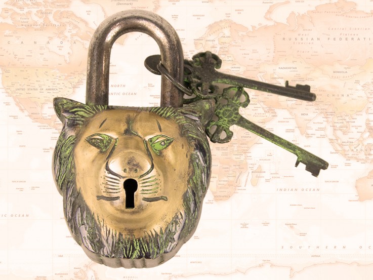 Padlock – Lion Brass Antique Finish