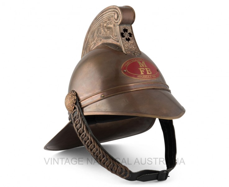 Fireman Helmet – MFB (Red Badge) Brass A