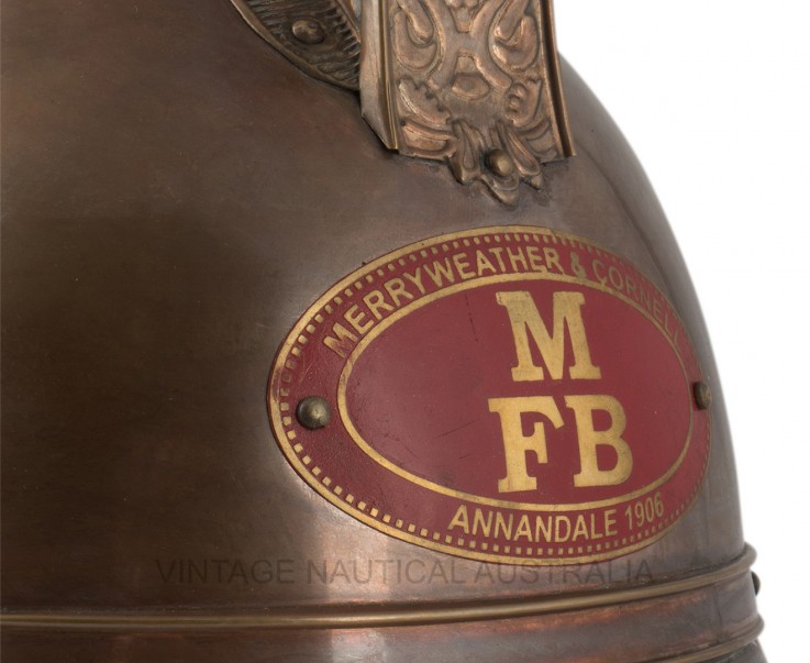 Fireman Helmet – MFB (Red Badge) Brass A