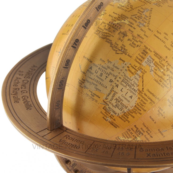 World Globe – Brass Ringed with Brass an