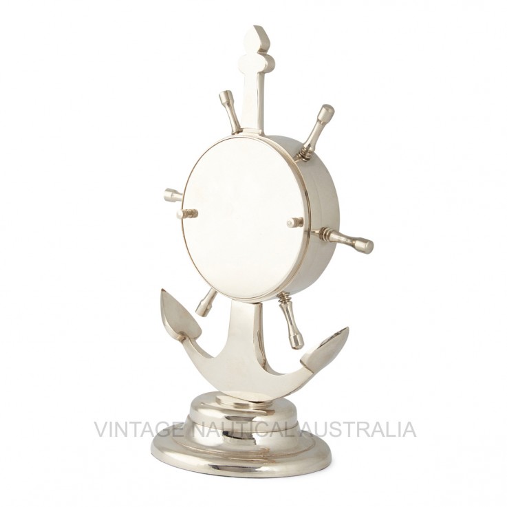 Table Clock – Anchor / Ship Wheel Antiqu