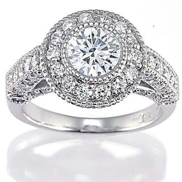   14K White Gold Diamond Engagement Ring