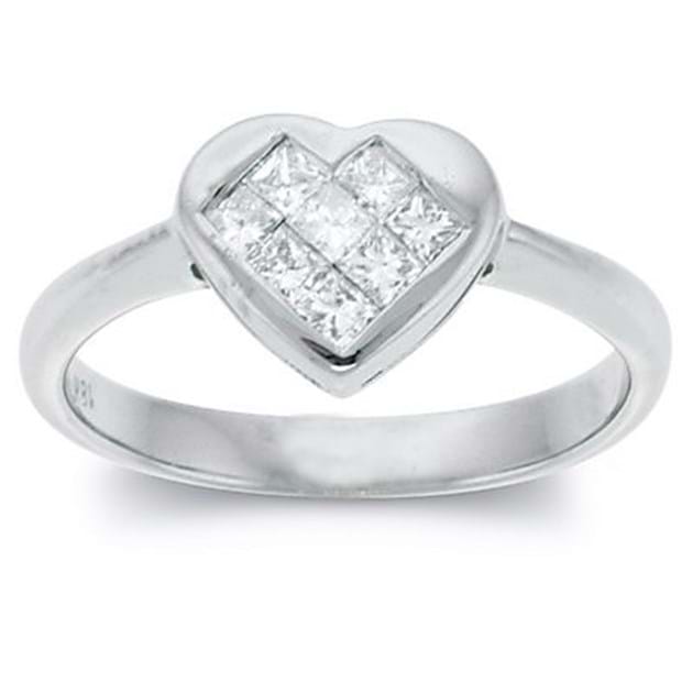 14K White Gold Diamond Wedding Ring 0.4 