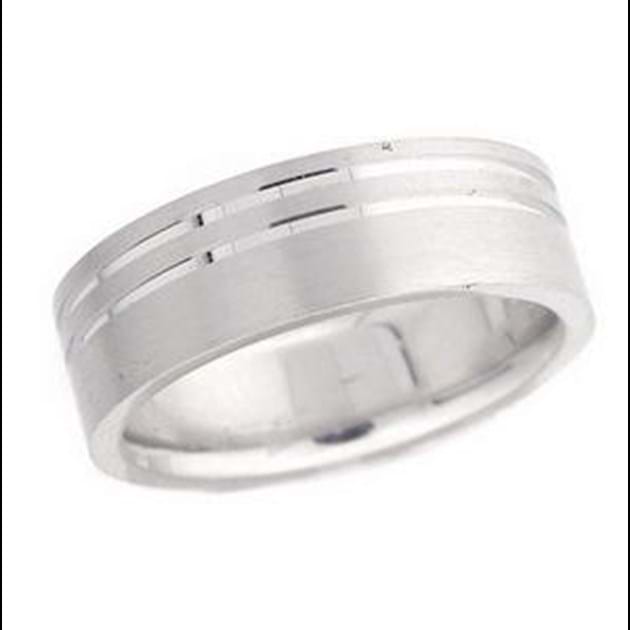   6.6 Mm 14K White Gold Wedding Ring 10.