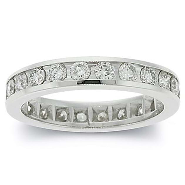 14K White Gold Diamond Eternity Ring Set