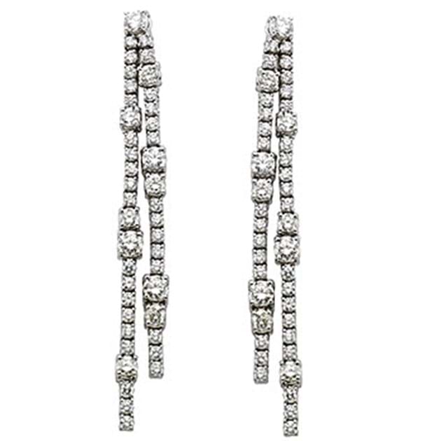 14K White Gold Diamond Drop Earrings 10.