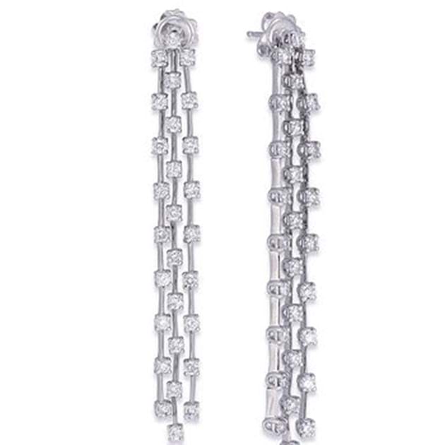 14K White Gold Diamond Drop Earrings 2.3