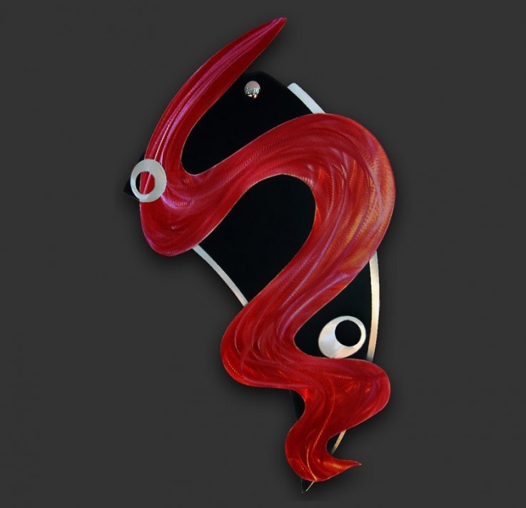“Zodiac” Metal Wall Sculpture Red