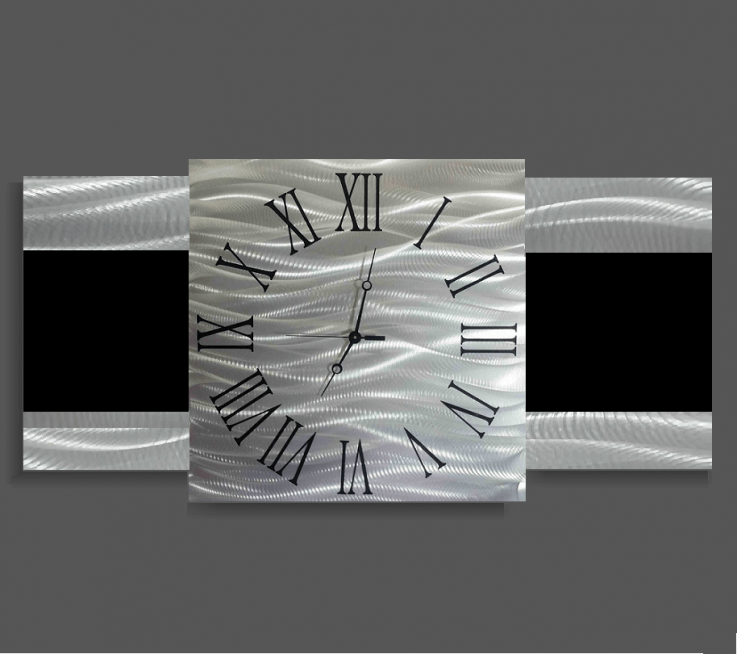 Black Rectangle clock roman numerals
