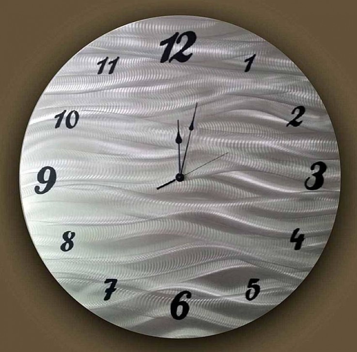 Brushed Circle Metal Wall Clock