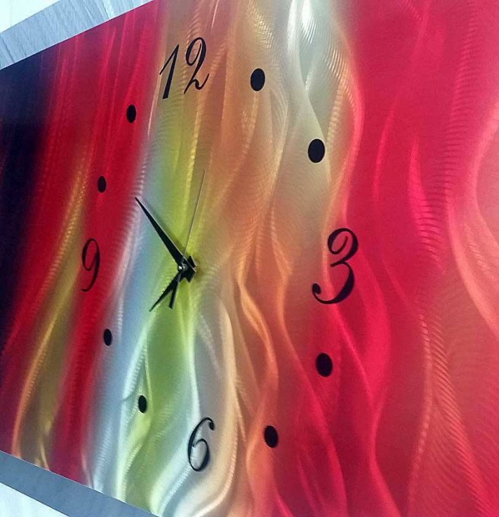 Coloured Metal Wall Clock Enlightened 2