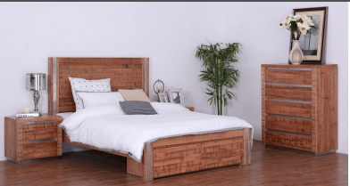 queen size bed frame with 2 draw at foot