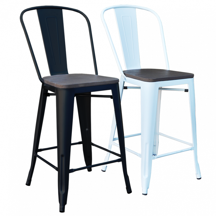 Replica Tolix Counter Stool, With Backre