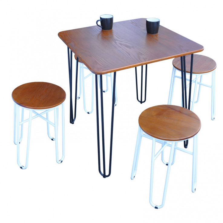 Hairpin Table With Chestnut Top – Medium