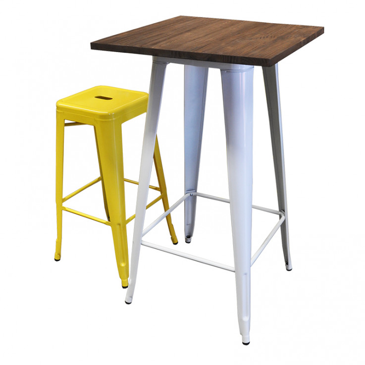 Replica Tolix Bar Table Wooden Top – Lar