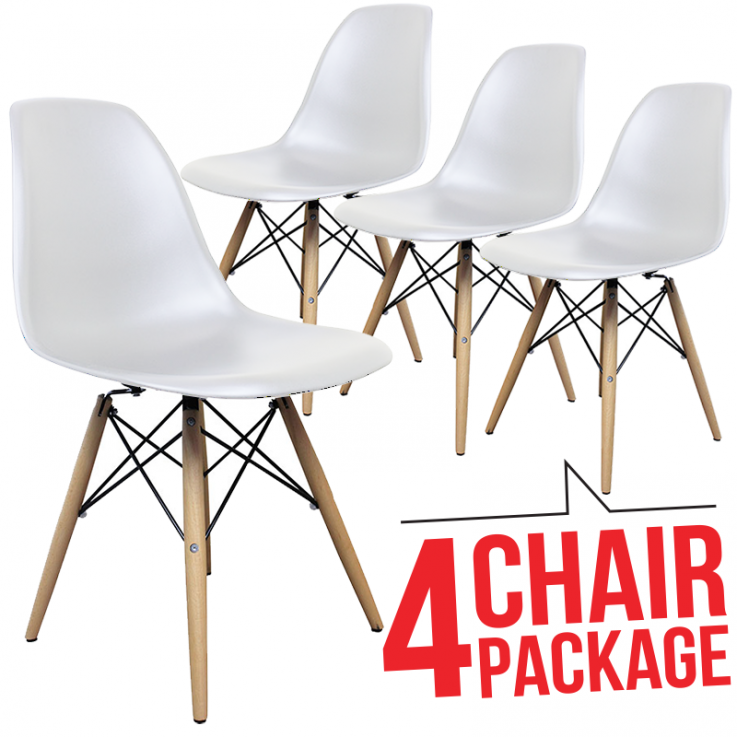 Set Of 4 Replica Eames Side Chairs