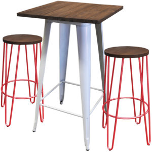 Tolix Bar Table – Large & Two Hairpin Ba