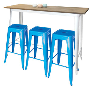 Replica Tolix Bar Table With 3 Tolix Sto