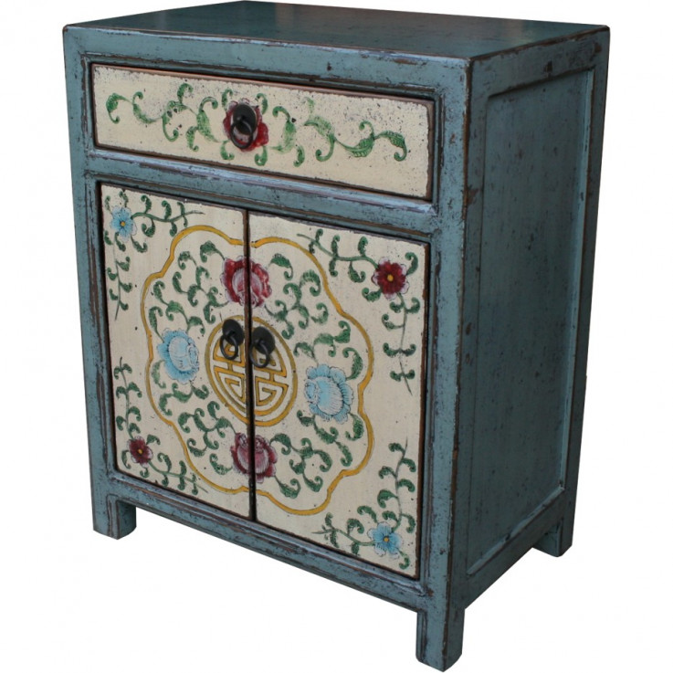 Original Tibetan Painted Bedside Table