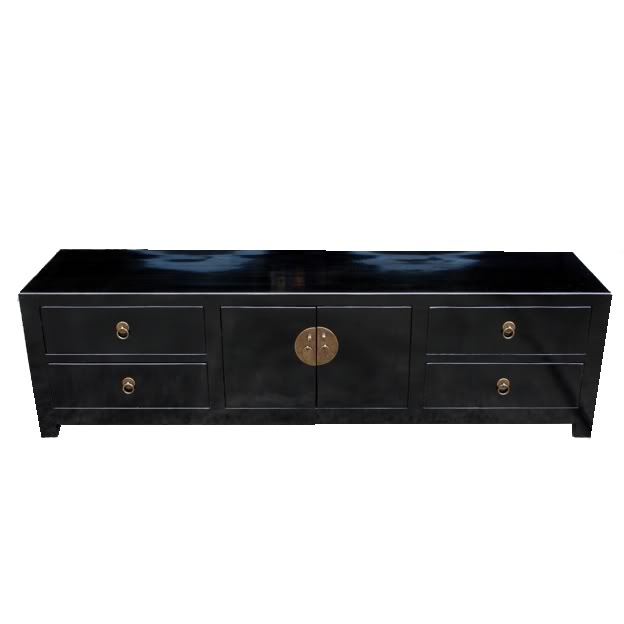 Black Lacquer Low Sideboard/TV Unit