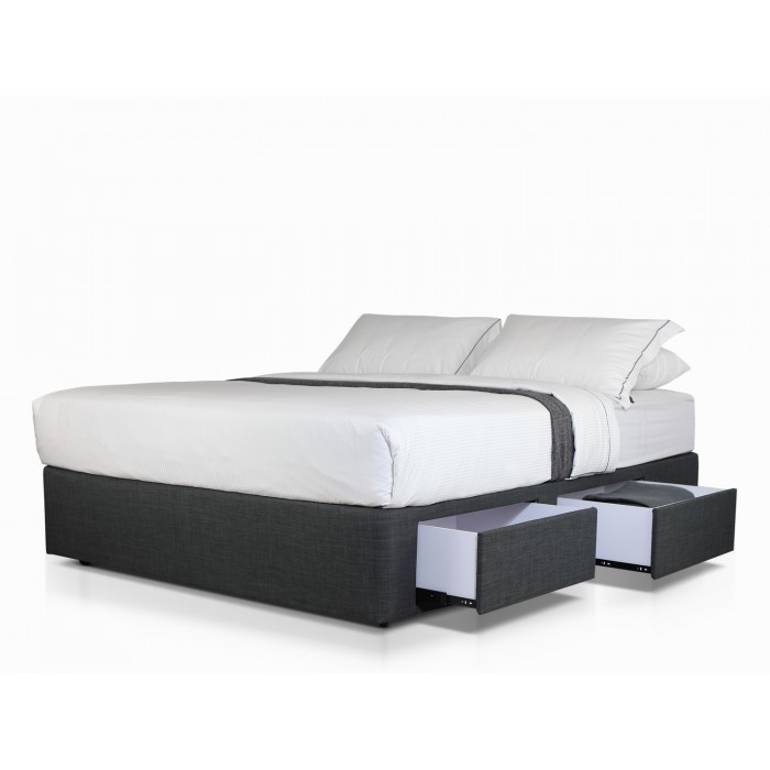 MODE CHARCOAL 4 DRAWER DOUBLE BED BASE