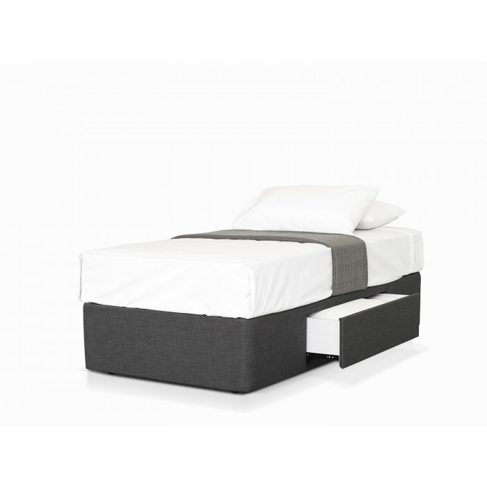 MODE CHARCOAL DRAWER SINGLE BED BASE