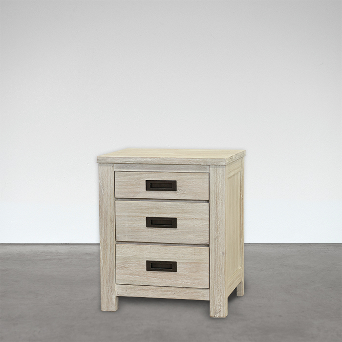 CALIFORNIA 3 DRAWER BEDSIDE TABLE