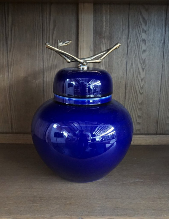 Large Blue Glass Jar