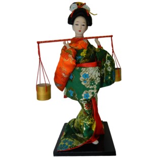 Japanese Kimono Geisha Doll - Carrying B