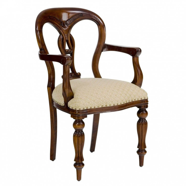 VICTORIAN FIDDLE BACK ARM CHAIR